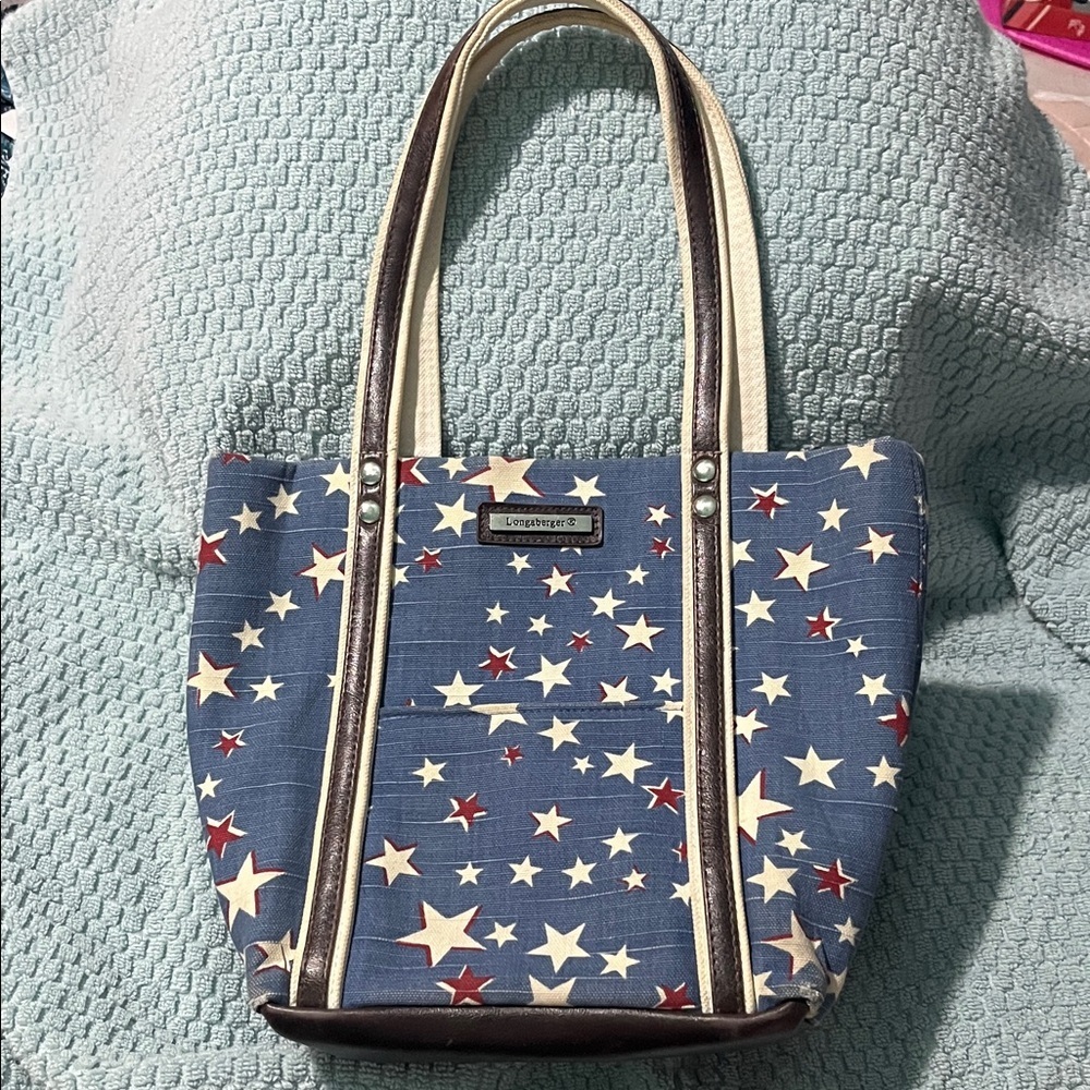 Longaberger Starry Blue and White Mini Tote